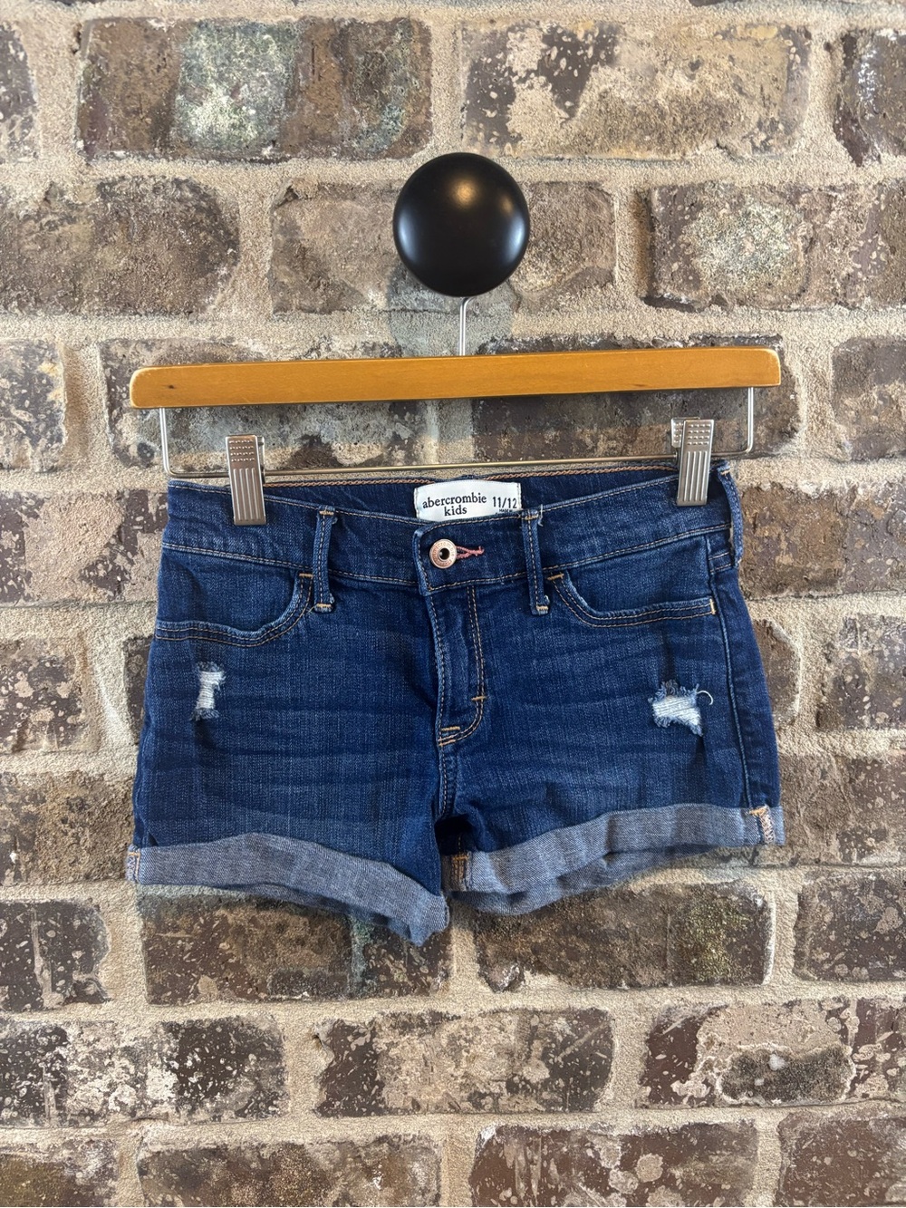 abercrombie kids Indigo Rolled-Hem Denim Shorts - Girls Sz 11/12